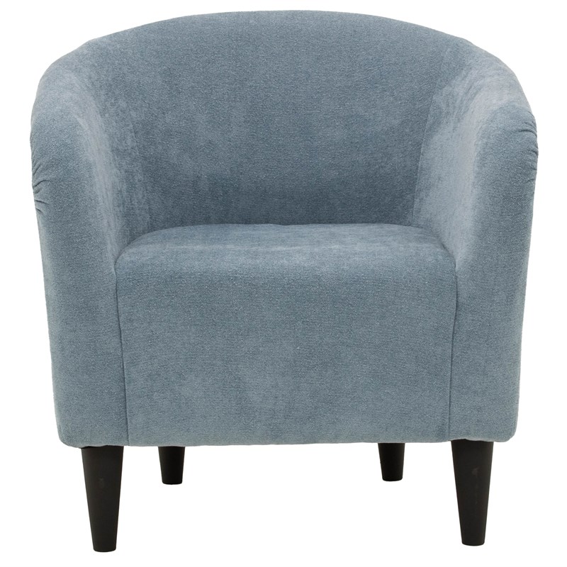 Fox Hill Trading Traditional Polyester & EPS Curved Tub Chair in Light Blue