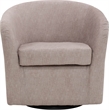 Fox Hill Trading Traditional Fabric Curved Arm Swivel Tub Chair in Pink