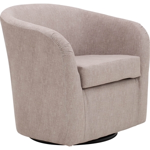 Fox Hill Trading Traditional Fabric Curved Arm Swivel Tub Chair in Pink