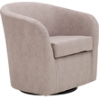 Fox Hill Trading Traditional Fabric Curved Arm Swivel Tub Chair in Pink