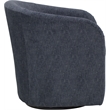 Fox Hill Trading Traditional Fabric Curved Arm Swivel Tub Chair in Dark Blue