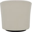 Fox Hill Trading Traditional Fabric Curved Arm Swivel Tub Chair in Cream