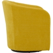 Fox Hill Trading Traditional Fabric Curved Arm Swivel Tub Chair in Yellow