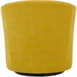 Fox Hill Trading Traditional Fabric Curved Arm Swivel Tub Chair in Yellow
