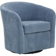 Fox Hill Trading Traditional Fabric Curved Arm Swivel Tub Chair in Light Blue