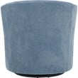 Fox Hill Trading Traditional Fabric Curved Arm Swivel Tub Chair in Light Blue