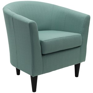 Fox Hill Trading Windsor 17.5&quot Traditional Polyester Fabric Club Chair in Blue