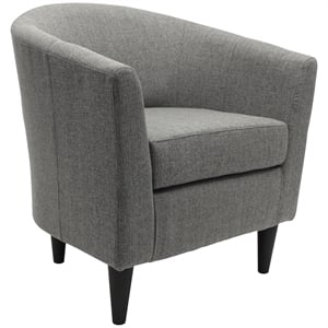 Fox Hill Trading Windsor 17.5&quot Traditional Polyester Fabric Club Chair in Gray
