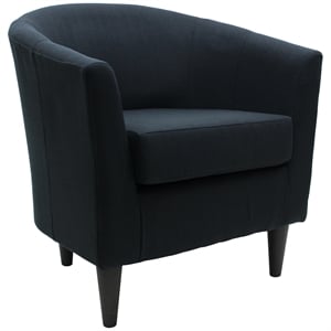Fox Hill Trading Windsor 17.5&quot Traditional Fabric Club Chair in Dark Blue