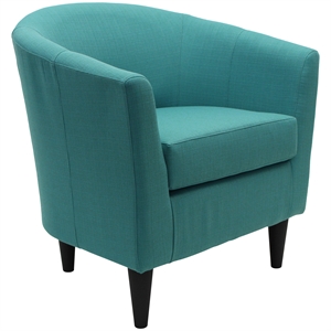 Fox Hill Trading Windsor 17.5&quot Traditional Fabric Club Chair in Carribean Blue