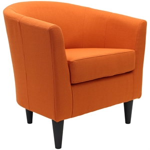 Fox Hill Trading Windsor 17.5&quot Traditional Fabric Club Chair in Orange