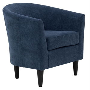 Fox Hill Trading Windsor 17.5&quot Traditional Polyester Fabric Club Chair in Blue