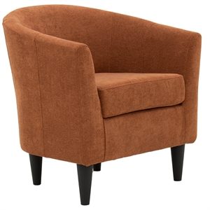 Fox Hill Trading Windsor 17.5&quot Polyester Fabric Club Chair in Burnt Orange