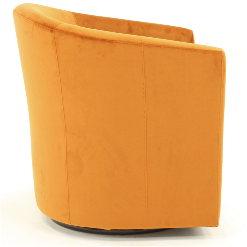 Fox Hill Trading Windsor Traditional Fabric Swivel Club Chair in Orange