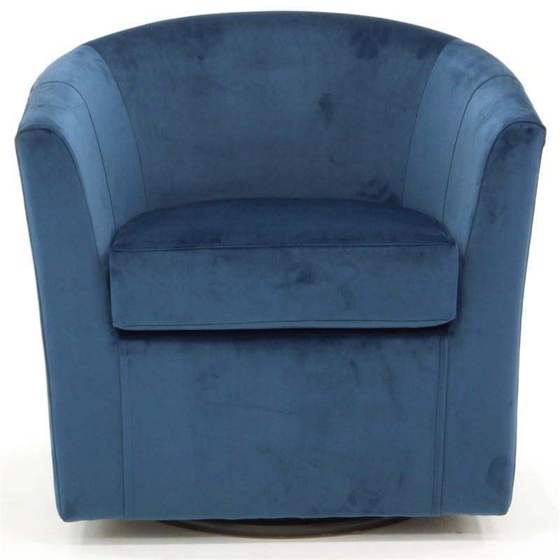 Fox Hill Trading Windsor Traditional Fabric Swivel Club Chair in Blue
