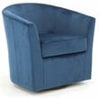 Fox Hill Trading Windsor Traditional Fabric Swivel Club Chair in Blue