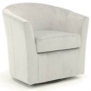 Fox Hill Trading Windsor 19&quotH Fabric Swivel Club Chair in Pewter Gray