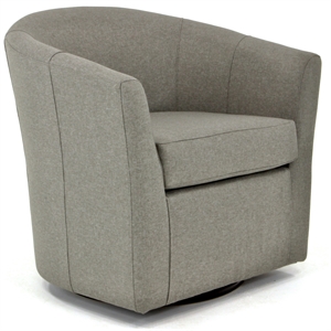 Fox Hill Trading Windsor Traditional Fabric Swivel Club Chair in Gray