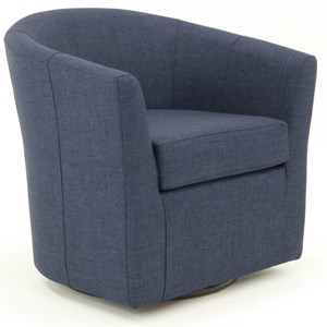 Fox Hill Trading Windsor Traditional Fabric Swivel Club Chair in Navy Blue