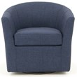 Fox Hill Trading Windsor Traditional Fabric Swivel Club Chair in Navy Blue