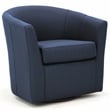 Fox Hill Trading Windsor 19&quotH Fabric Swivel Club Chair in Midnight Blue