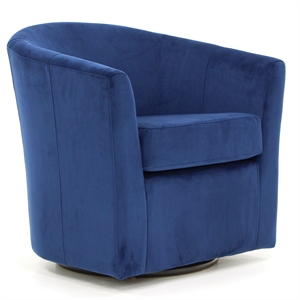 Fox Hill Trading Windsor 19&quotH Fabric Swivel Club Chair in Navy Blue