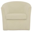 Fox Hill Trading Windsor Traditional Fabric Swivel Club Chair in Off White