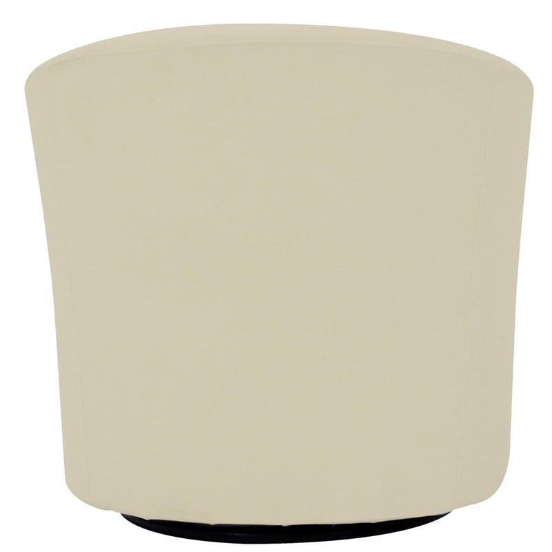 Fox Hill Trading Windsor Traditional Fabric Swivel Club Chair in Off White