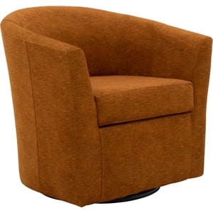 Fox Hill Trading Windsor 19&quotH Fabric Swivel Club Chair in Burnt Orange