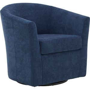 Fox Hill Trading Windsor 19&quotH Traditional Fabric Swivel Club Chair in Indigo