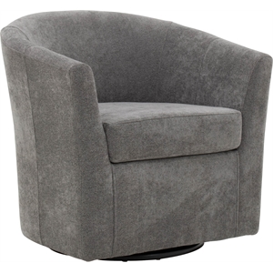 Fox Hill Trading Windsor 19&quotH Traditional Fabric Swivel Club Chair in Gray