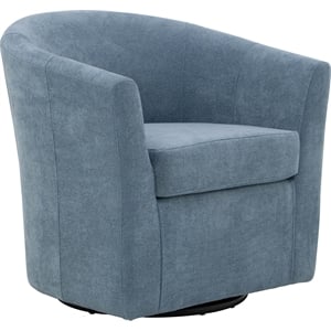Fox Hill Trading Windsor 19&quotH Traditional Fabric Swivel Club Chair in Light Blue