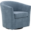 Fox Hill Trading Windsor 19&quotH Traditional Fabric Swivel Club Chair in Light Blue