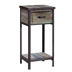 Gallerie Decor Soho Contemporary Solid Wood Accent Table in Blue