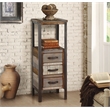 Gallerie Decor Soho Farmhouse Solid Wood/Iron Tower Table in Beige