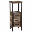 Gallerie Decor Soho Farmhouse Solid Wood/Iron Tower Table in Beige