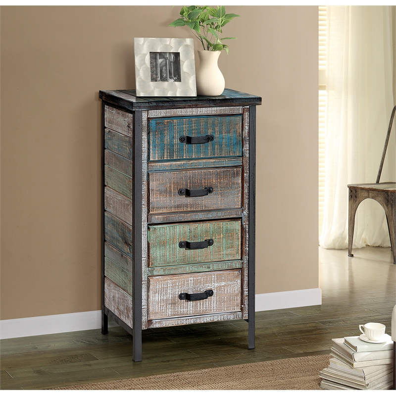 Gallerie Decor Soho Traditional Solid Wood Accent Cabinet in Blue