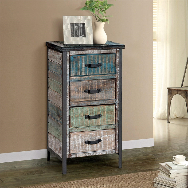 Gallerie Decor Soho Traditional Solid Wood Accent Cabinet in Blue