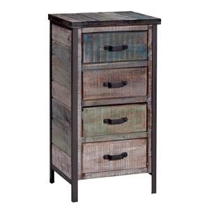 Gallerie Decor Soho Traditional Solid Wood Accent Cabinet in Blue