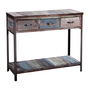Gallerie Decor Soho Transitional Solid Wood Console Table in Blue