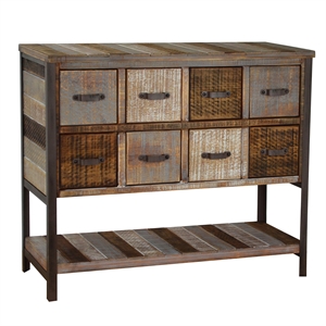 Gallerie Decor Soho Transitional Solid Wood/Steel Chest in Beige