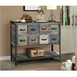 Gallerie Decor Soho Transitional Solid Wood/Steel Chest in Blue/Black