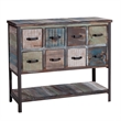 Gallerie Decor Soho Transitional Solid Wood/Steel Chest in Blue/Black