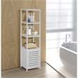 Gallerie Decor Natural Spa 5-Shelf Transitional Bamboo Cabinet in White