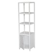 Gallerie Decor Natural Spa 5-Shelf Transitional Bamboo Cabinet in White