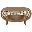 Gallerie Decor Java Transitional Rattan Coffee Table in Natural/Gray