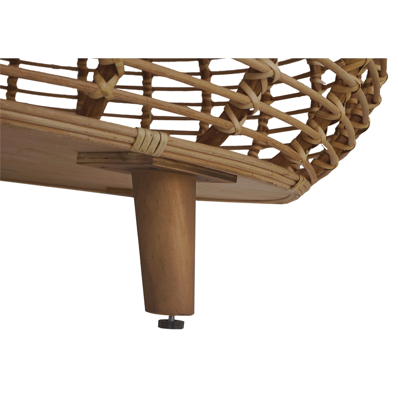 Gallerie Decor Java Transitional Rattan Coffee Table in Natural/Gray