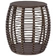 Gallerie Decor Java Transitional Rattan End Table in Espresso/Gray