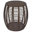 Gallerie Decor Java Transitional Rattan End Table in Espresso/Gray