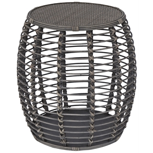 Gallerie Decor Java Transitional Rattan End Table in Gray/Espresso